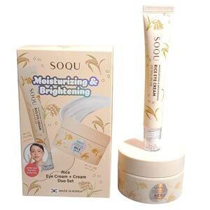 SOQU Rice Cleansing Duo Set Moisturizing & Brightening Rice Eye Cream + Cream